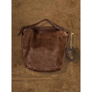 疯子张原创头层羊皮重工水洗 纯手工包斜挎包 复古百搭9958