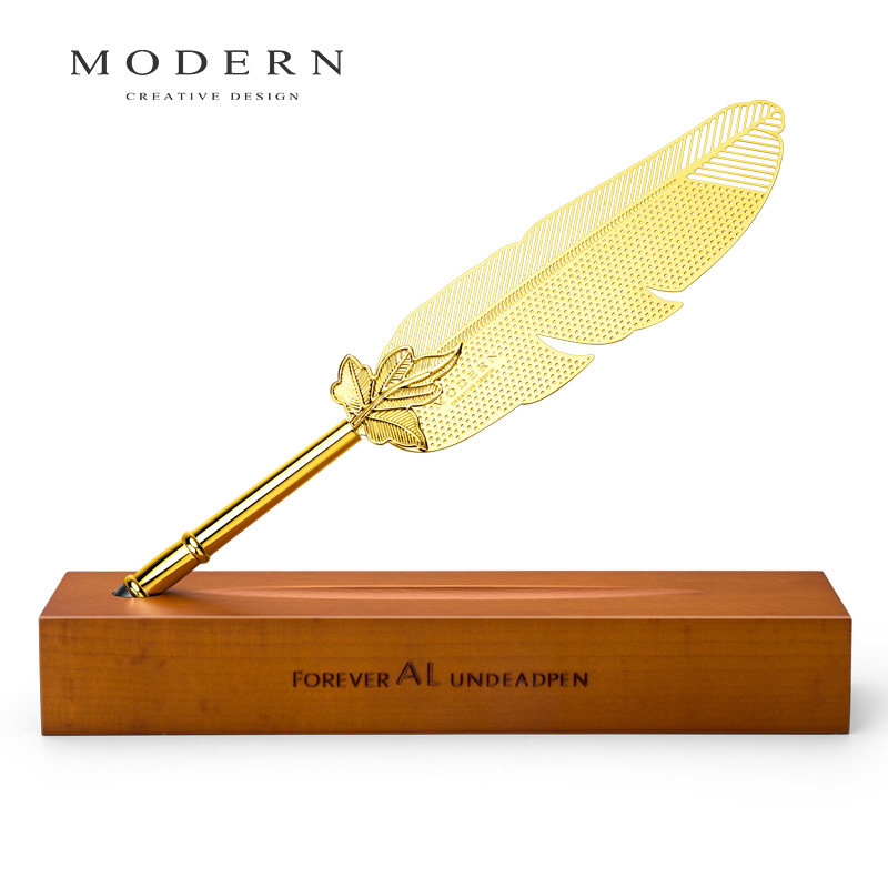 摩登Modern永恒笔羽毛笔不用墨水的老不死笔桌面摆件商务礼品定