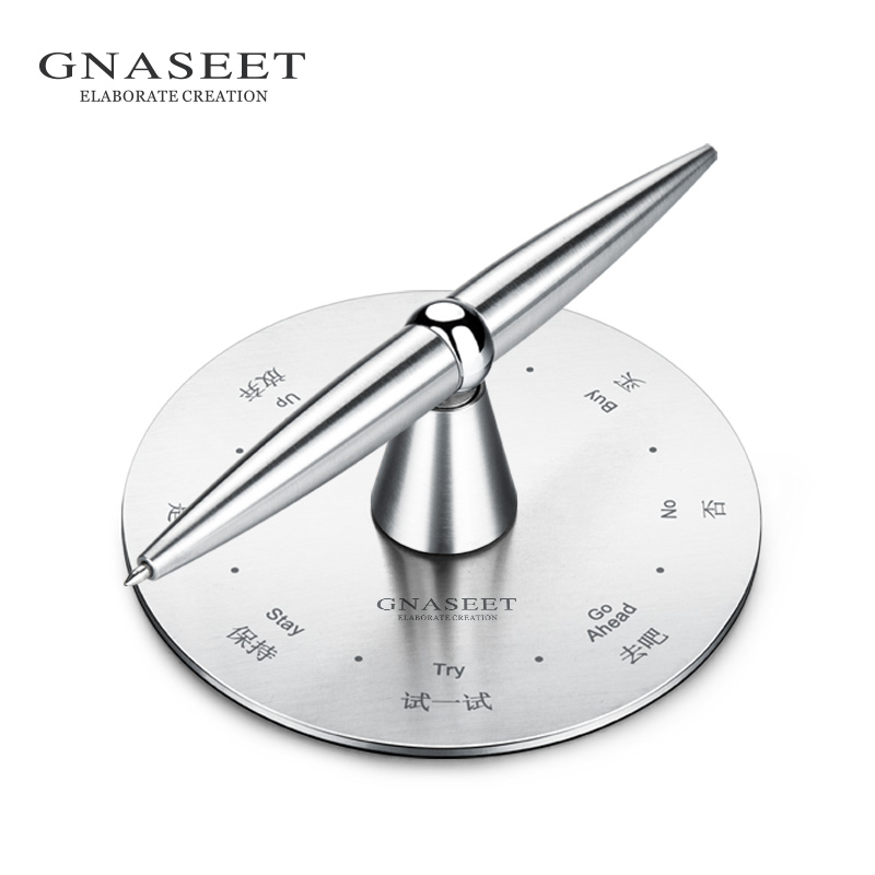 GNASEET创意决策笔高颜值旋转减压签字笔刻字金属宝珠笔礼品定制