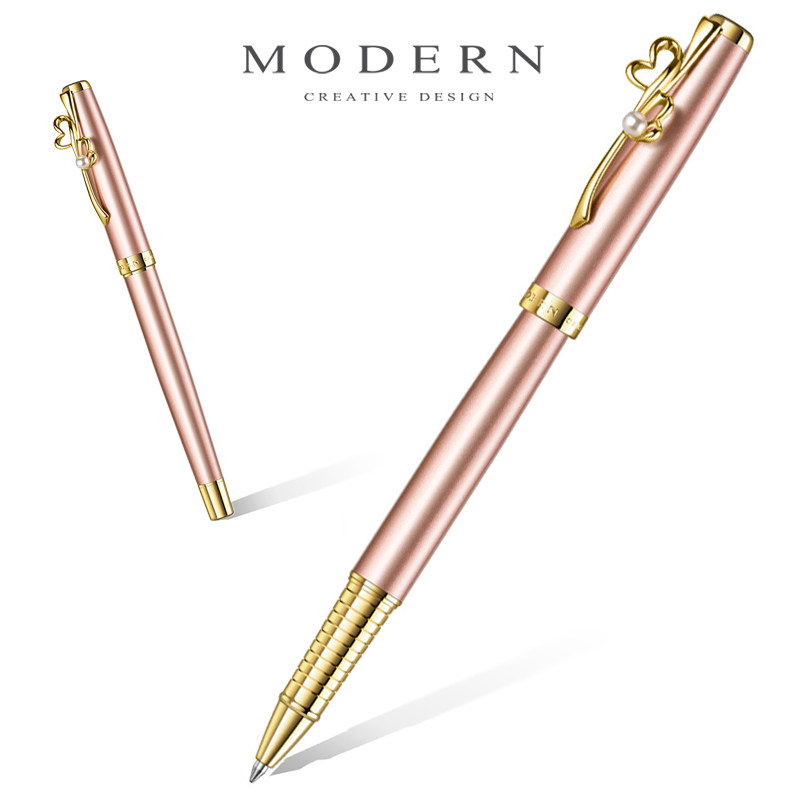 摩登MODERN心型宝珠签字笔M355金属笔杆中性水笔礼盒订制刻