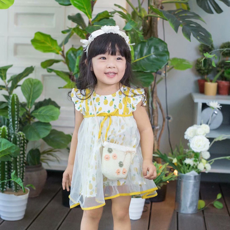 塔哒儿2020夏季新款女小童连衣裙全棉蕾丝舒适裙子
