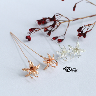 【冷澈】原创手工BJD三分古风头饰彼岸花发簪古装饰品