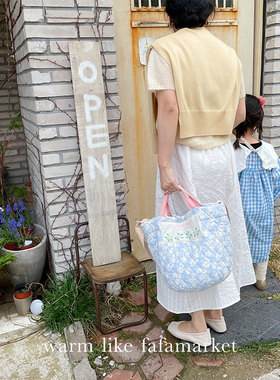 韩国进口手拎包碎花小清新刺绣挎包时尚休闲春季新款