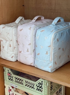 韩国进口收纳包旅行袋小熊印花家居整理休闲时尚女