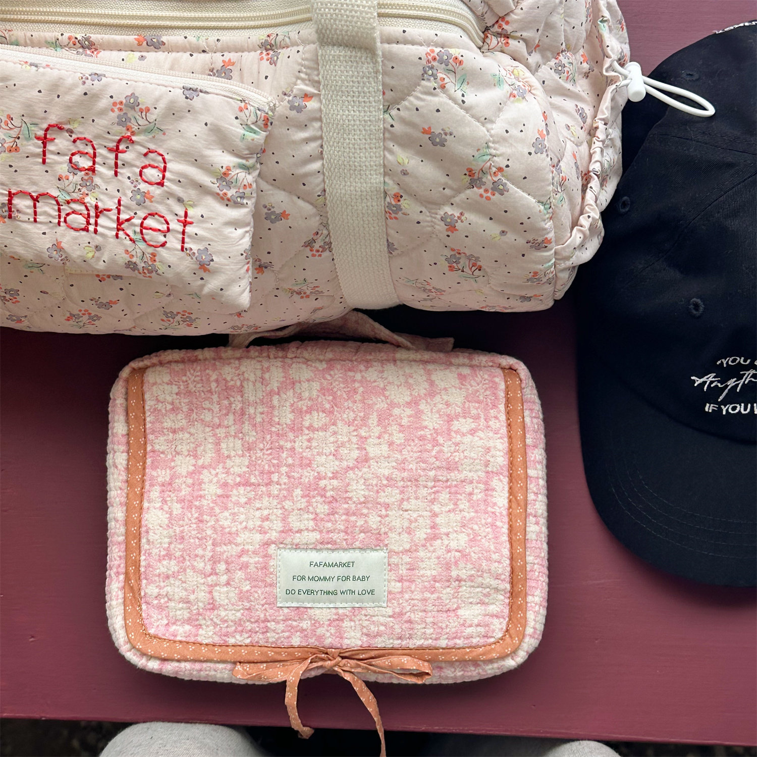 韩国自制小清新化妆包女大容量便携内胆帆布整理收纳包洗漱包碎花