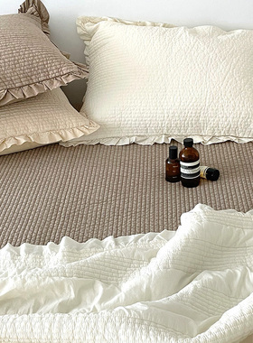 韩国进口纯棉床单绗缝舒适亲肤超柔软四季床盖夏凉被可机洗