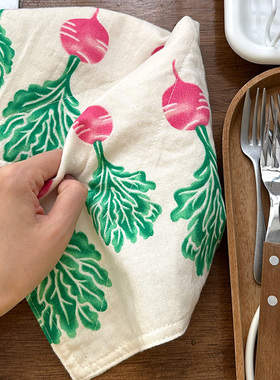 韩国进口擦手巾自制抹布家用厨房清洁吸水餐具垫碎花擦桌子布纯棉