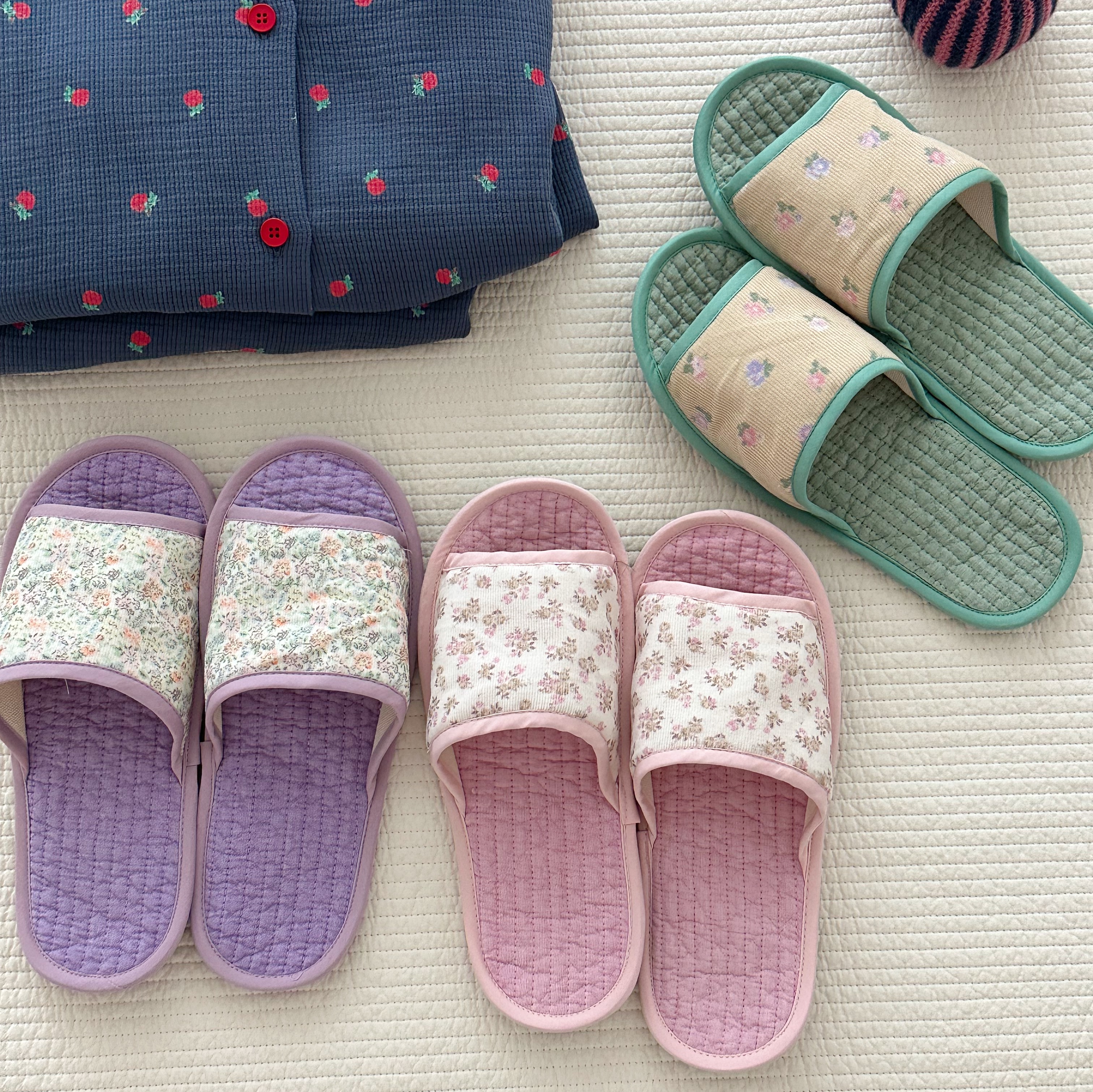 女士纯棉轻便布艺拖鞋