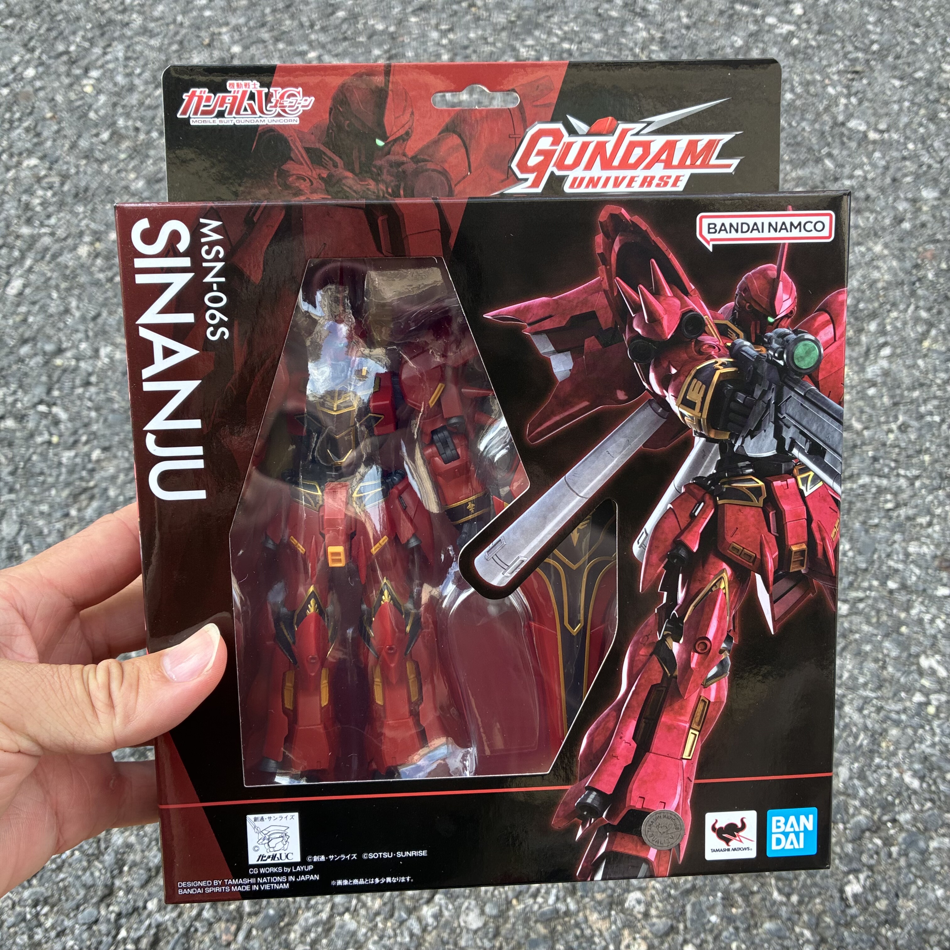 万代高达模型免拼装成品人偶GUNDAM新安洲gu47红色彗星MSN06S新生