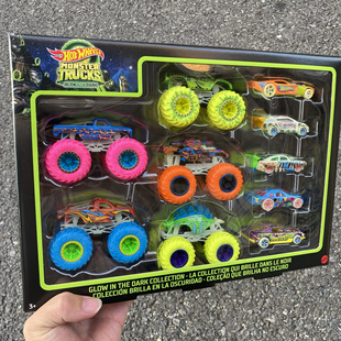 Hotwheels monster trucks风火轮怪兽大脚车夜光车架荧光车5大5小