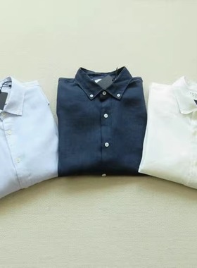 REGULAR FIT 100%linen 全亚麻制 男款长袖衬衫 2532113