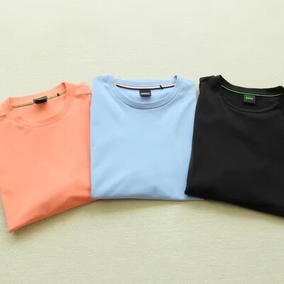 棉氨混纺男式休闲圆领T恤