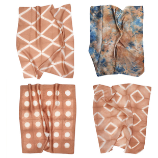 停workshop 植物染扎染茶染真丝小方巾情侣亲子围巾波西米亚头巾