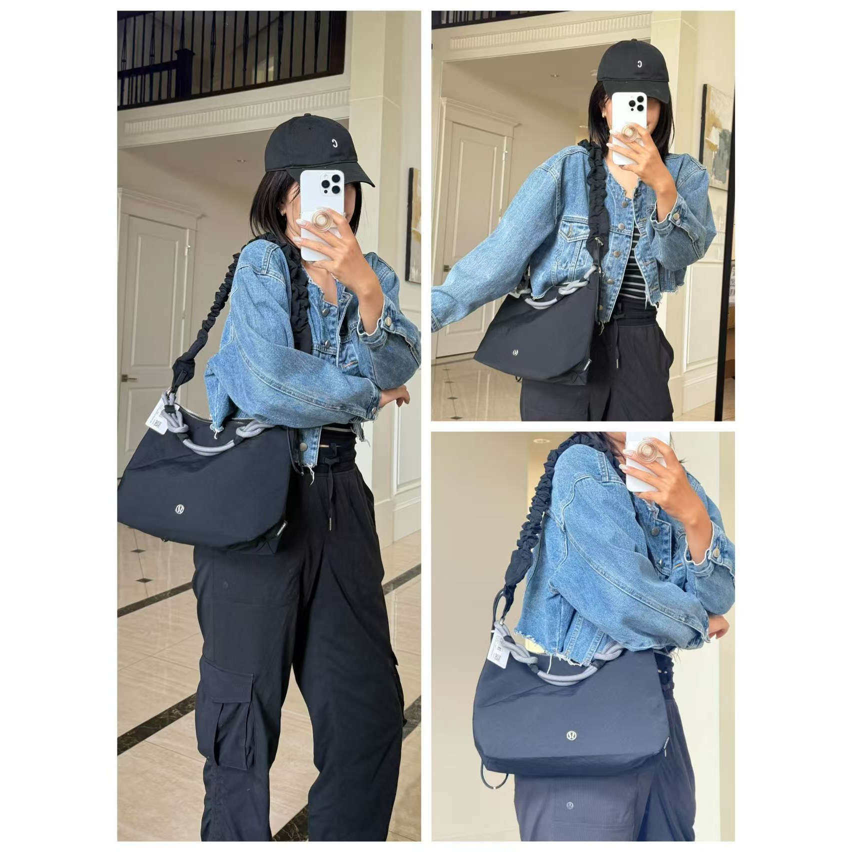 lululemon代购 Convertible Ruched Crossbody Bag单肩斜挎大肠包