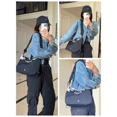 lululemon代购 Convertible Ruched Crossbody Bag单肩斜挎大肠包