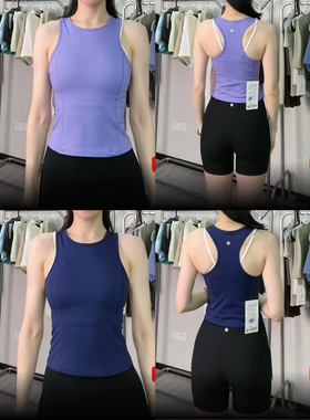 lululemon代购Nulux Raceback Cropped Run Tank短款跑步运动背心