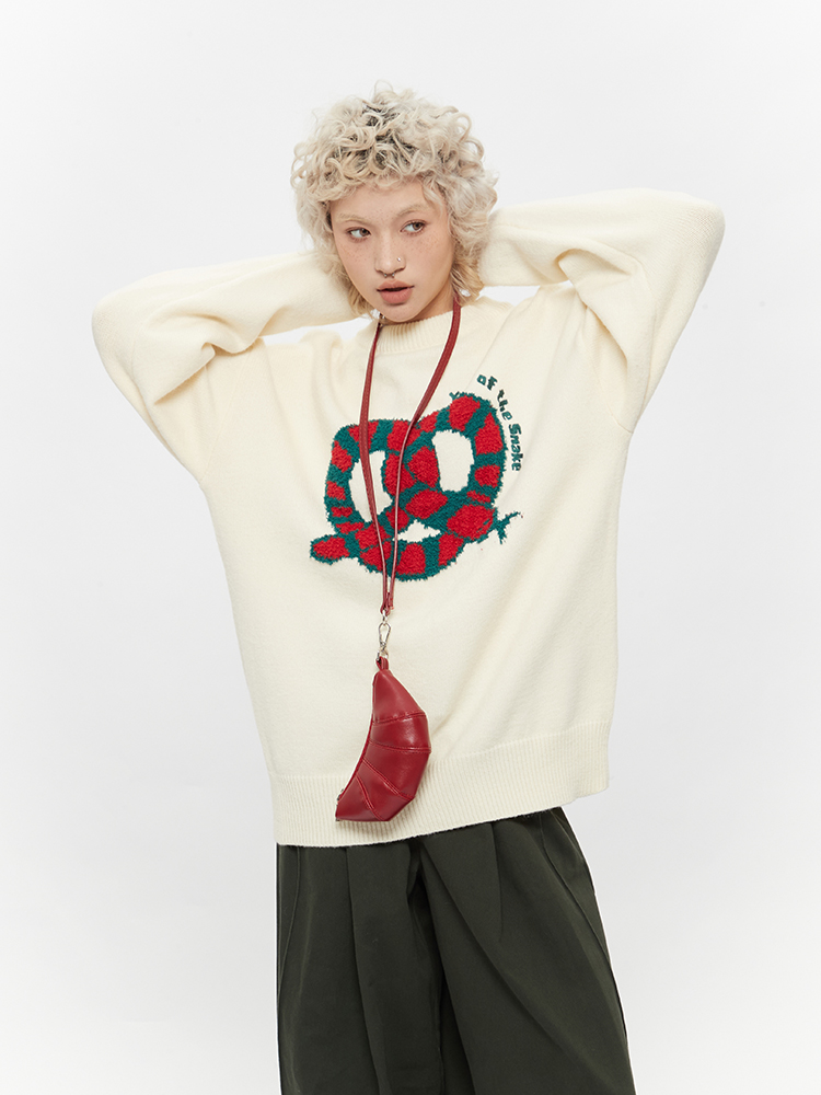 2025 Winter Soft Round Neck Pullover Couple Sweater Women's American Style Loose Casual Knitwear