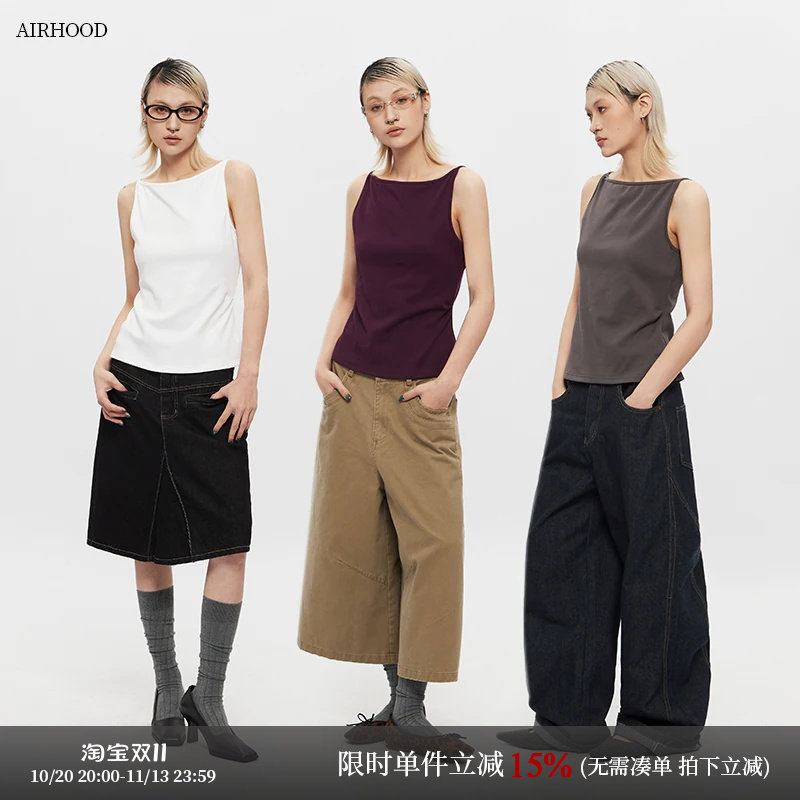 AIRHOOD 欧美夏季无袖内搭背心女2026辣妹打底外穿短款吊带上衣