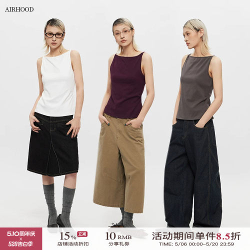 AIRHOOD 欧美夏季无袖内搭背心女2026辣妹打底外穿短款吊带上衣
