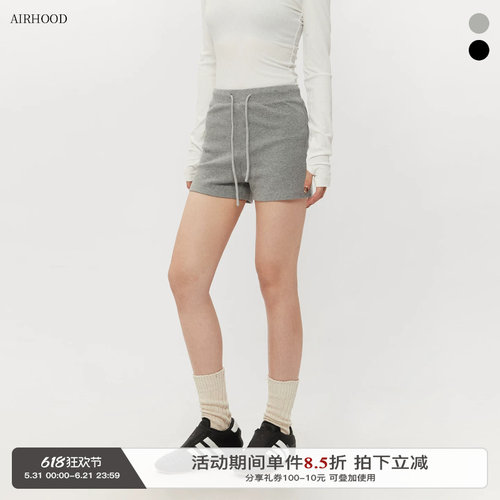 AIRHOOD 美式2026休闲运动短裤女抽绳松紧腰修身显瘦辣妹百搭裤子