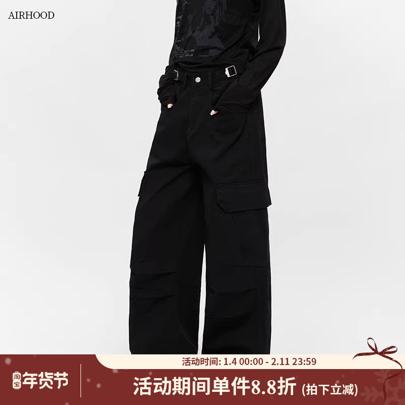 AIRHOOD 2025秋季美式复古多口袋战术工装裤女宽松情侣休闲长裤子,女装/女士精品,休闲裤,淘宝优惠券,粉丝福利购,淘宝优惠卷