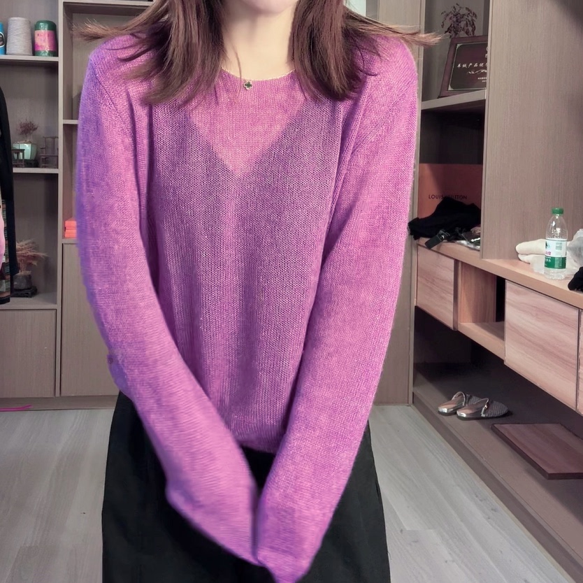量少特价高货 真的好看 BI入款【羊毛+羊绒+蚕丝】亮丝女士羊毛衫