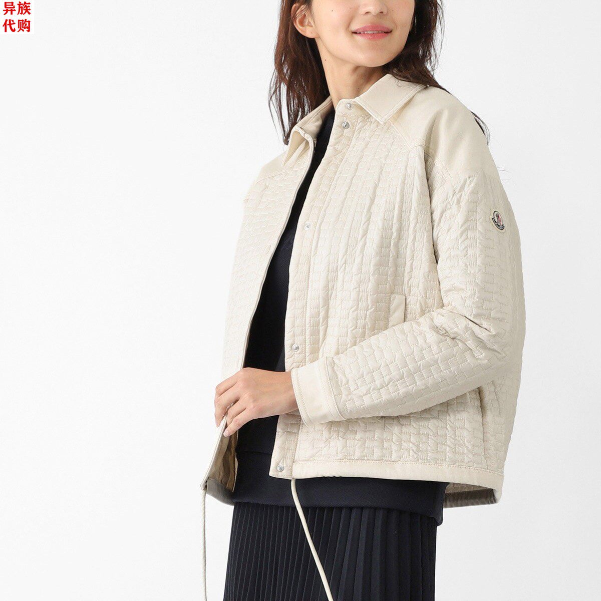 异族日本代购 法国 MONCLER 2025秋女立领尼龙绗缝充棉夹克薄棉衣