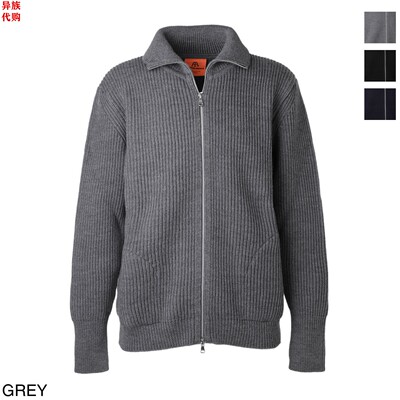 异族日本代购ANDERSEN-ANDERSEN 2024秋男全羊毛翻领拉链针织开衫