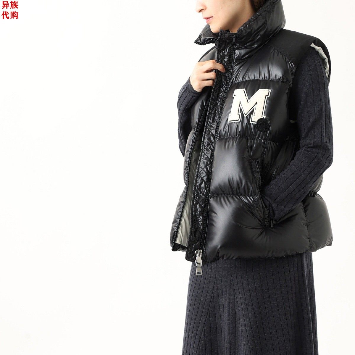 异族日本代购法国MONCLER 2024冬女防寒立领鹅绒羽绒马甲背心ODER