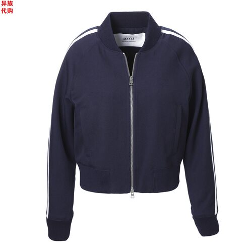 异族日本代购 法国 Ami Paris 2024秋女士棒球领全羊毛夹克短外套