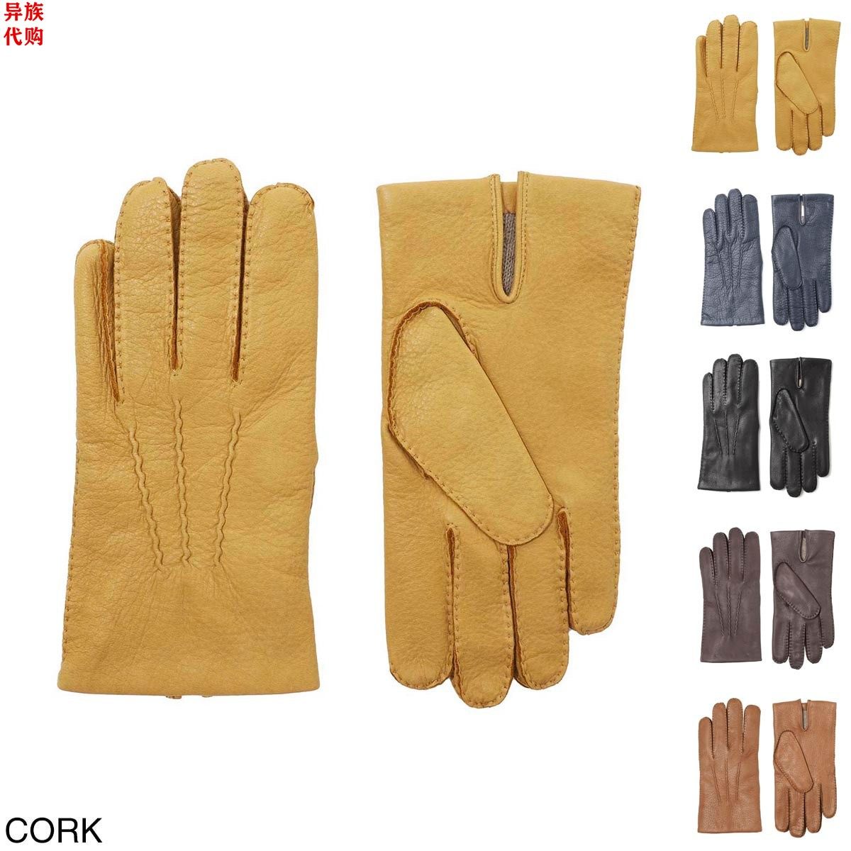异族日本代购 英国 DENTS 2025冬男手工保暖分指羊皮手套羊绒衬里