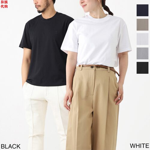 异族日本代购 AMI ALEXANDRE 2025春男女休闲全棉圆领短袖T恤衫