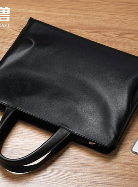 冷兽手提包真皮男包公文包商务休闲男款软牛皮男士单肩斜挎包背包