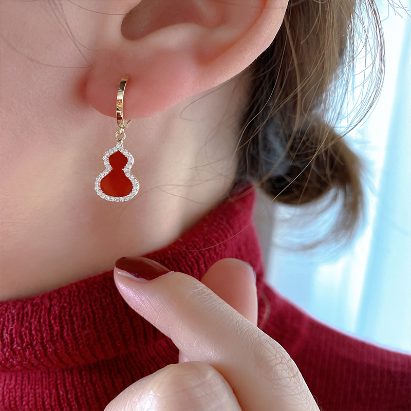 韩国正品10k14k金耳环女时尚