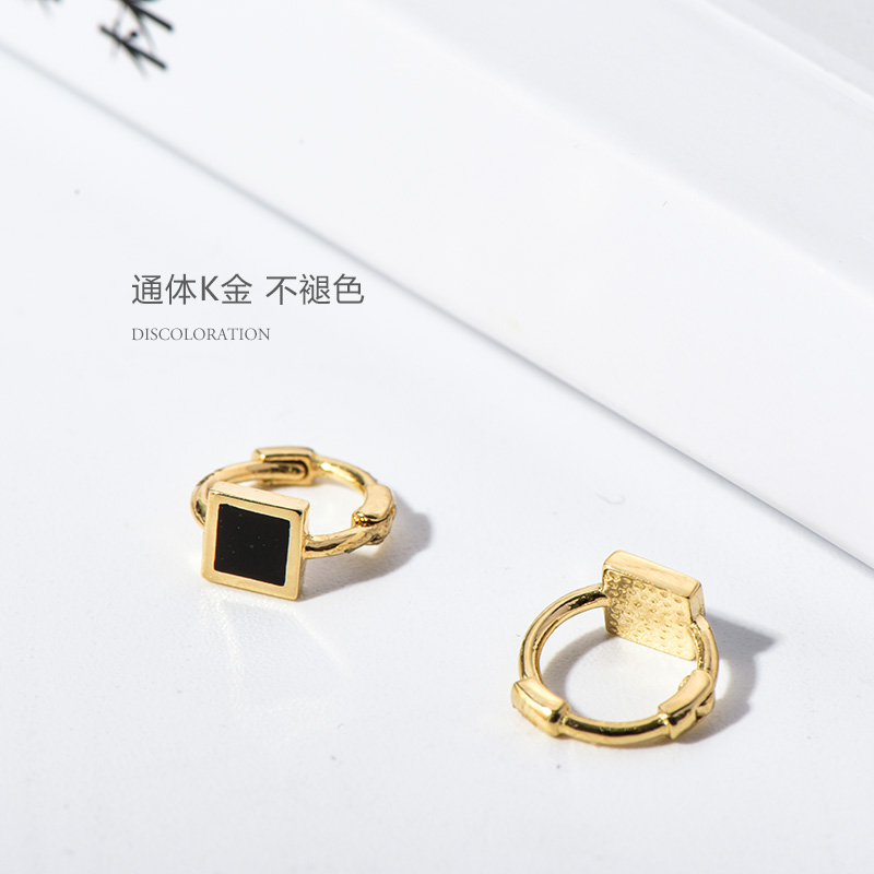 耳扣14k10k独特几何图形环单