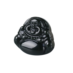 玉友和田玉黑青玉弥勒佛吊坠女款玉坠玉佩笑佛玉石项链玉器挂件