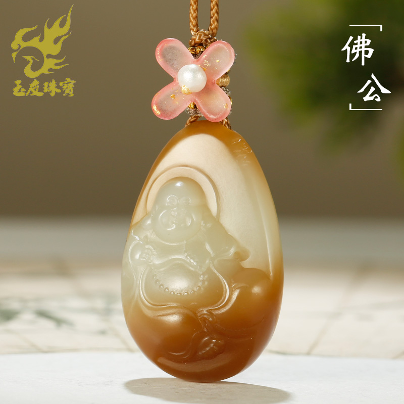 和田玉佛公吊坠女款玉坠