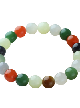 玉友和田玉多宝圆珠手串玉器手链