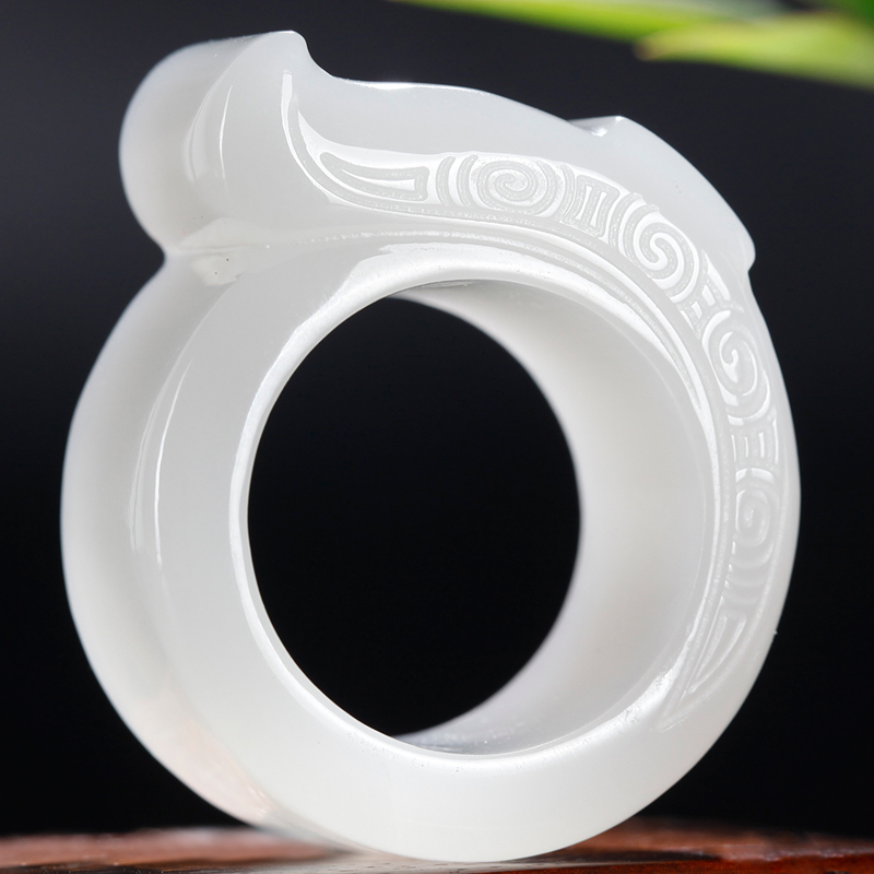 扳指新疆天然内径白玉石可定制