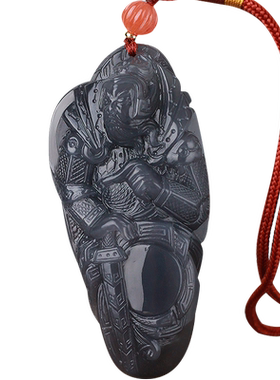 玉友和田玉冰帝王紫韦陀武将把件