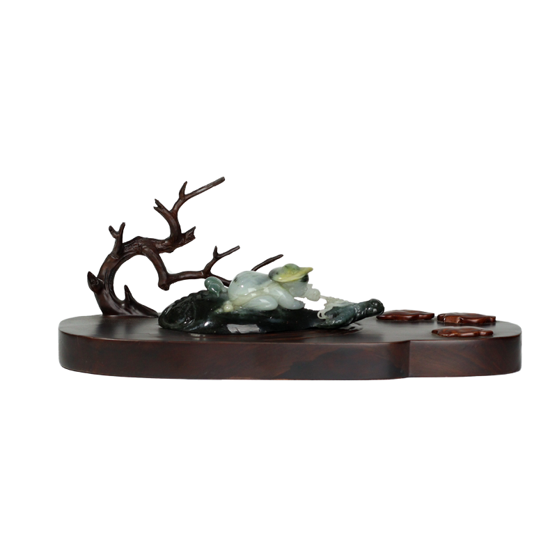 玉友独山玉童子牧牛俏色工艺品