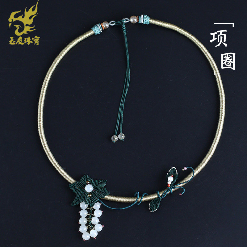 玉友和田玉硕果磊磊玉石项链孤品