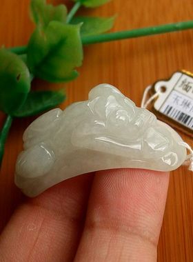 99385玉琳阁实拍图缅甸玉天然A货翡翠玉招财弯条貔貅手排(半成品)