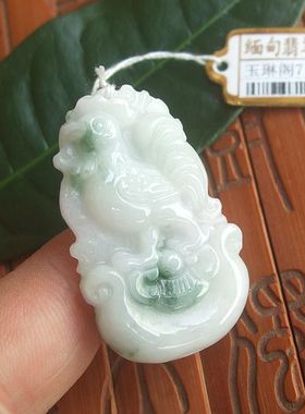 71077缅甸玉 天然A货翡翠玉 生肖鸡吊坠牌 实物拍图 玉琳阁翡翠