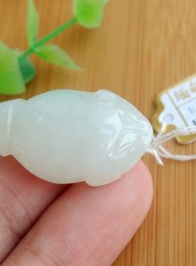 96216玉琳阁实物拍图缅甸天然A货翡翠玉 招财三脚金蟾小吊坠送证