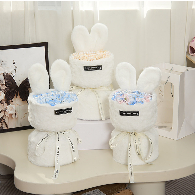 三八女神节永生玫瑰香皂花束成品七夕情人节礼物送女友送闺蜜现货