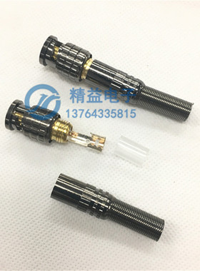 黑色烤漆BNC 美式铜针铜卡视频接头 镀金焊接头Q9JS-5 监控视频头