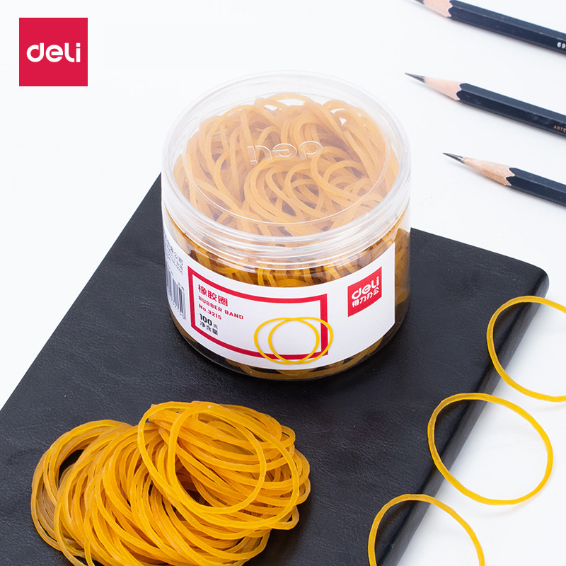 得力皮筋高弹力耐用牛皮胶圈橡皮筋牛皮筋办公用强力像皮筋捆绑带