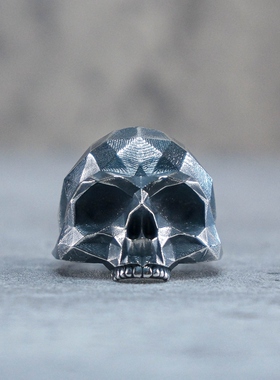 原创纯银朋克骷髅情侣戒指