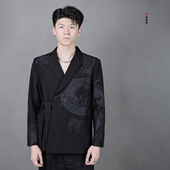 刺绣西装 原创中国风设计免熨烫龙鳞西服休闲时尚 古阿新国潮